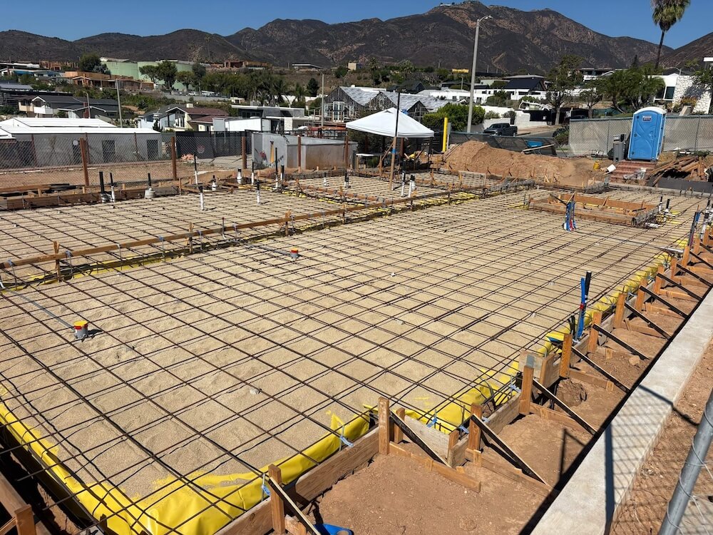 Concrete slab ready for pour at Tahitian Terrace