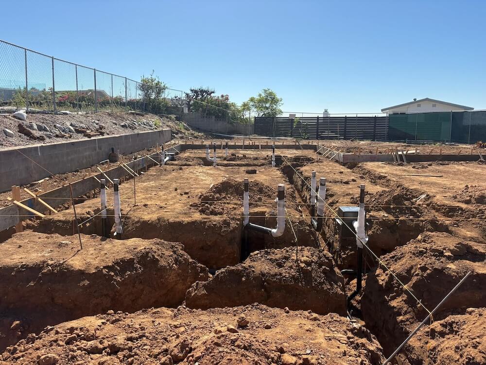 Footings and utilities work at Tahitian Terrace