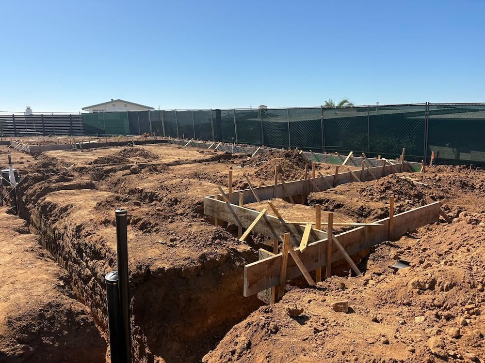 Foundation forms at Tahitian Terrace